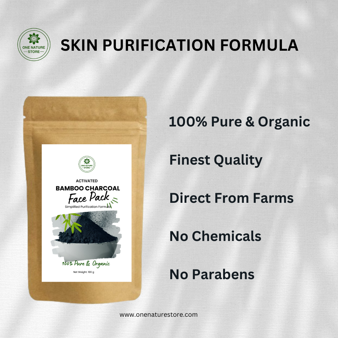 One Nature Store | Activated Charcoal Face Pack | 100 Grams | Removes Impurities and Purifies Skin