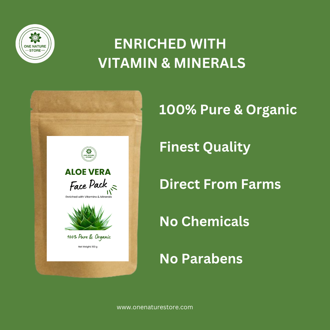 One Nature Store | Aloe Vera Face Pack | 100 grams | For Acne, Rashes and Sunburn